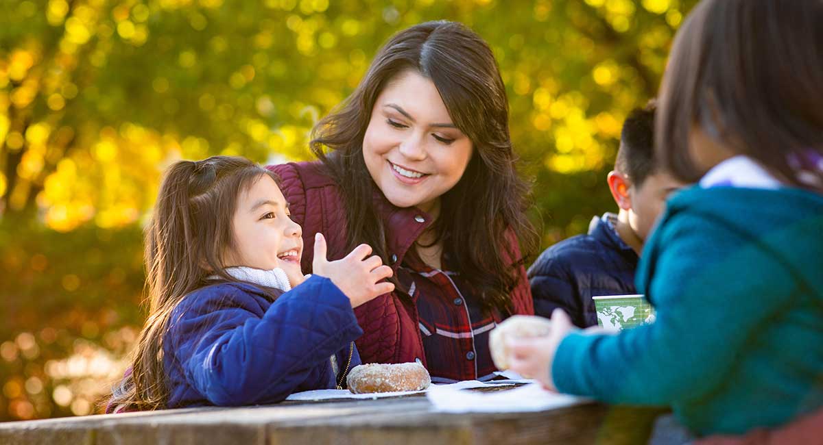 A family having a picnic at Arbor Day Farm