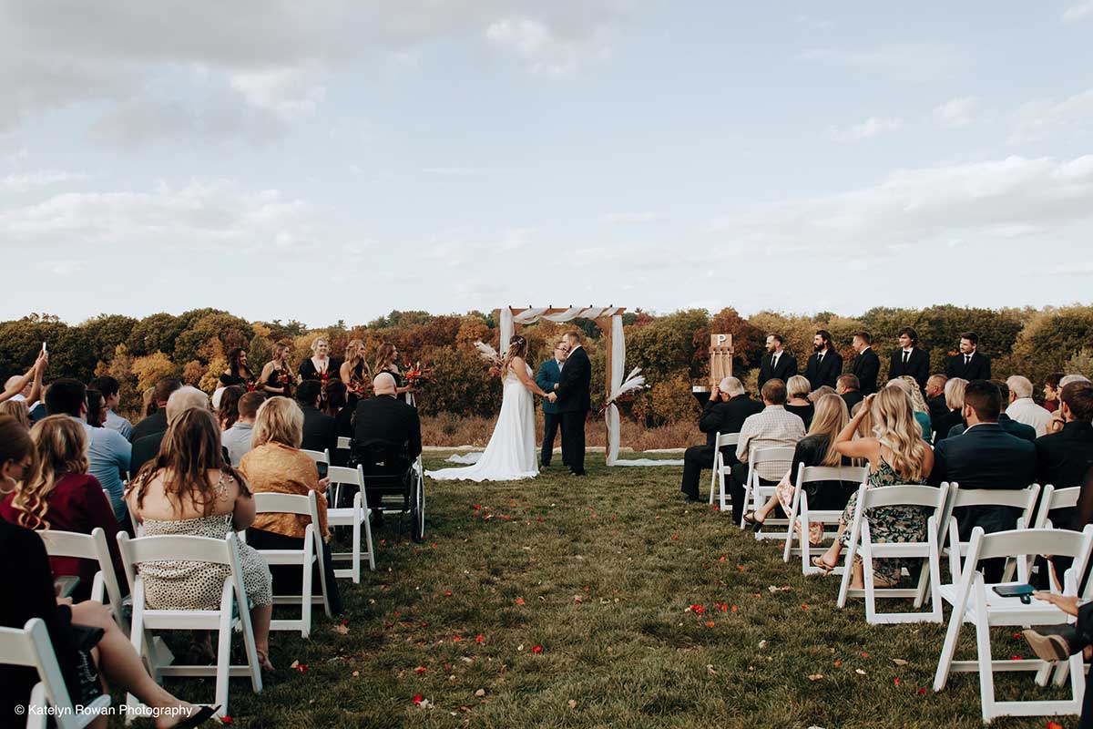 A Wedding Ceremony Takes Place in the Fall