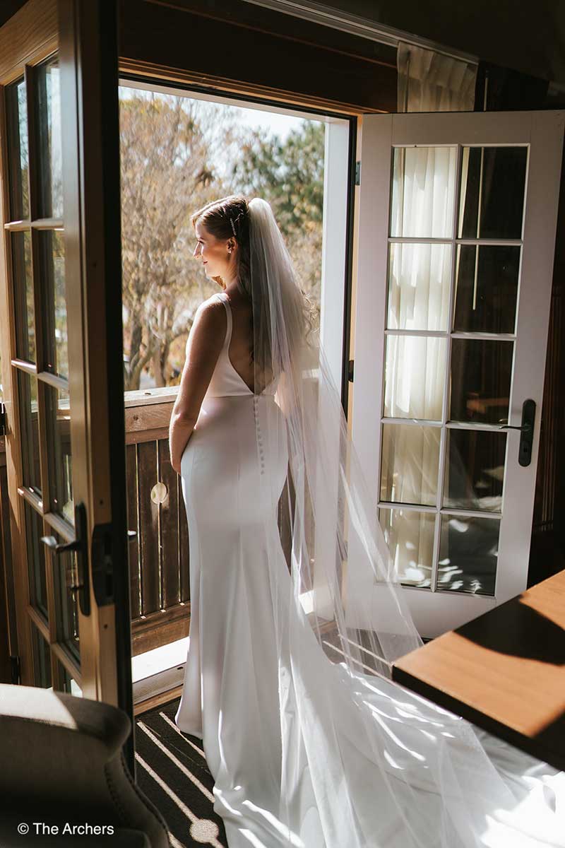 A Nebraska Bride Looks Out Her Window