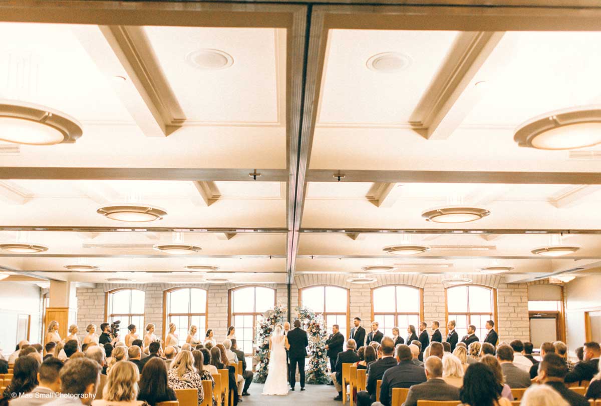 Bright Indoor Wedding Reception at Lied Lodge