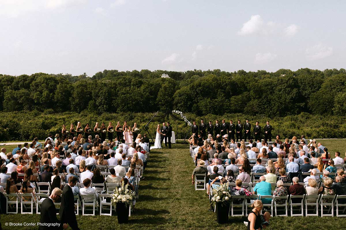 Outdoor Wedding Ceremony Overlooking Arbor Lodge