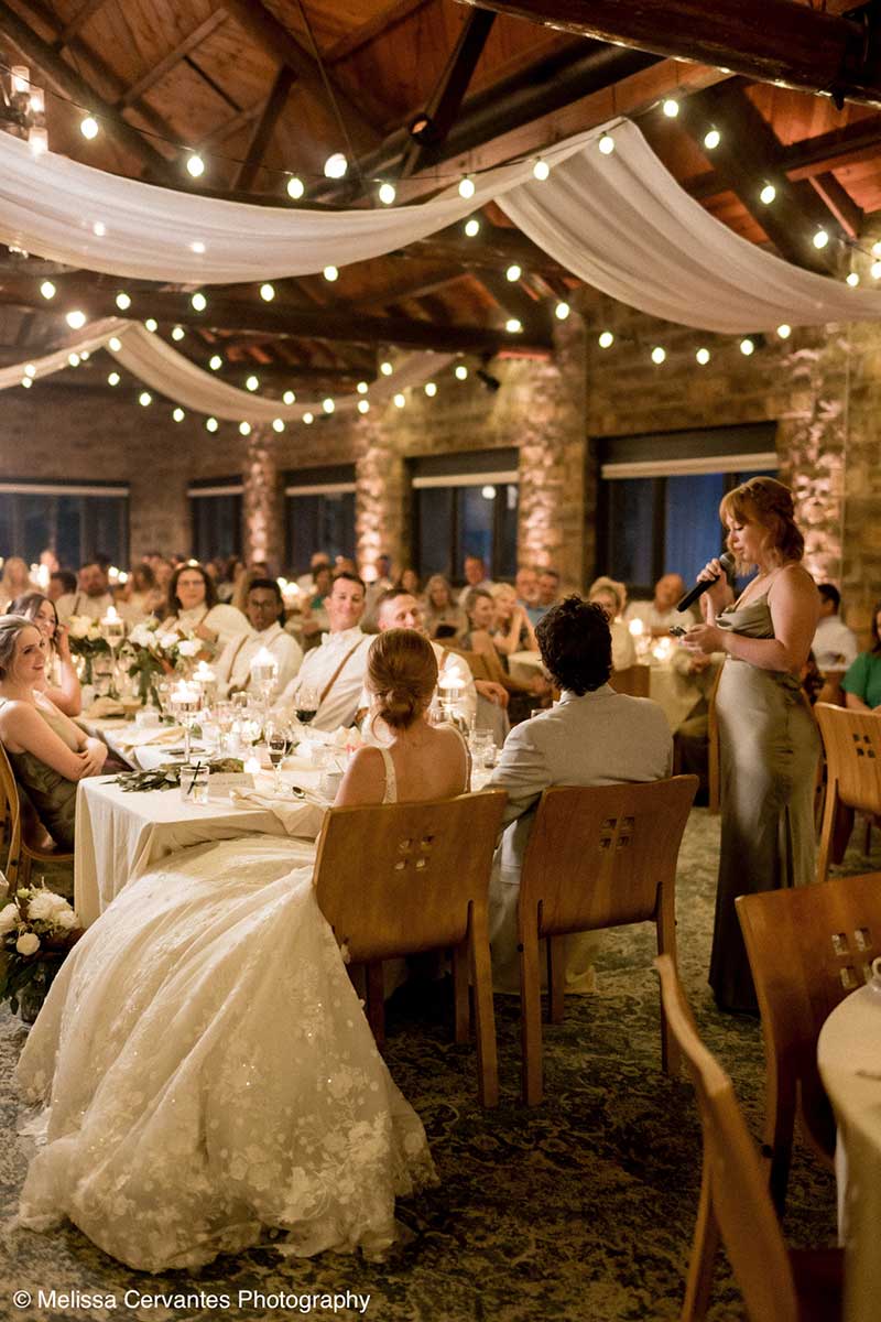 A Bridesmaid Gives a Speech at Midwest Wedding