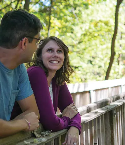 Couple talking on Dougs Trail