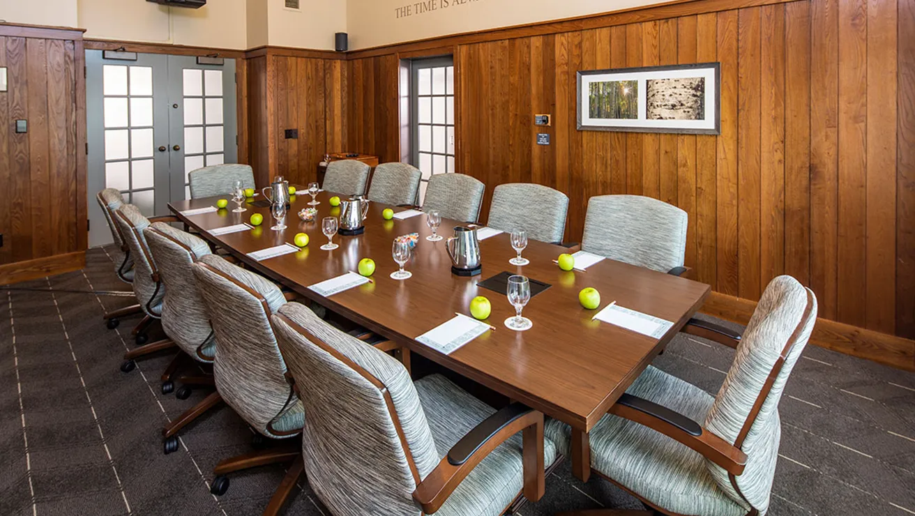 Small conference room at Lied lodge ready for meeting