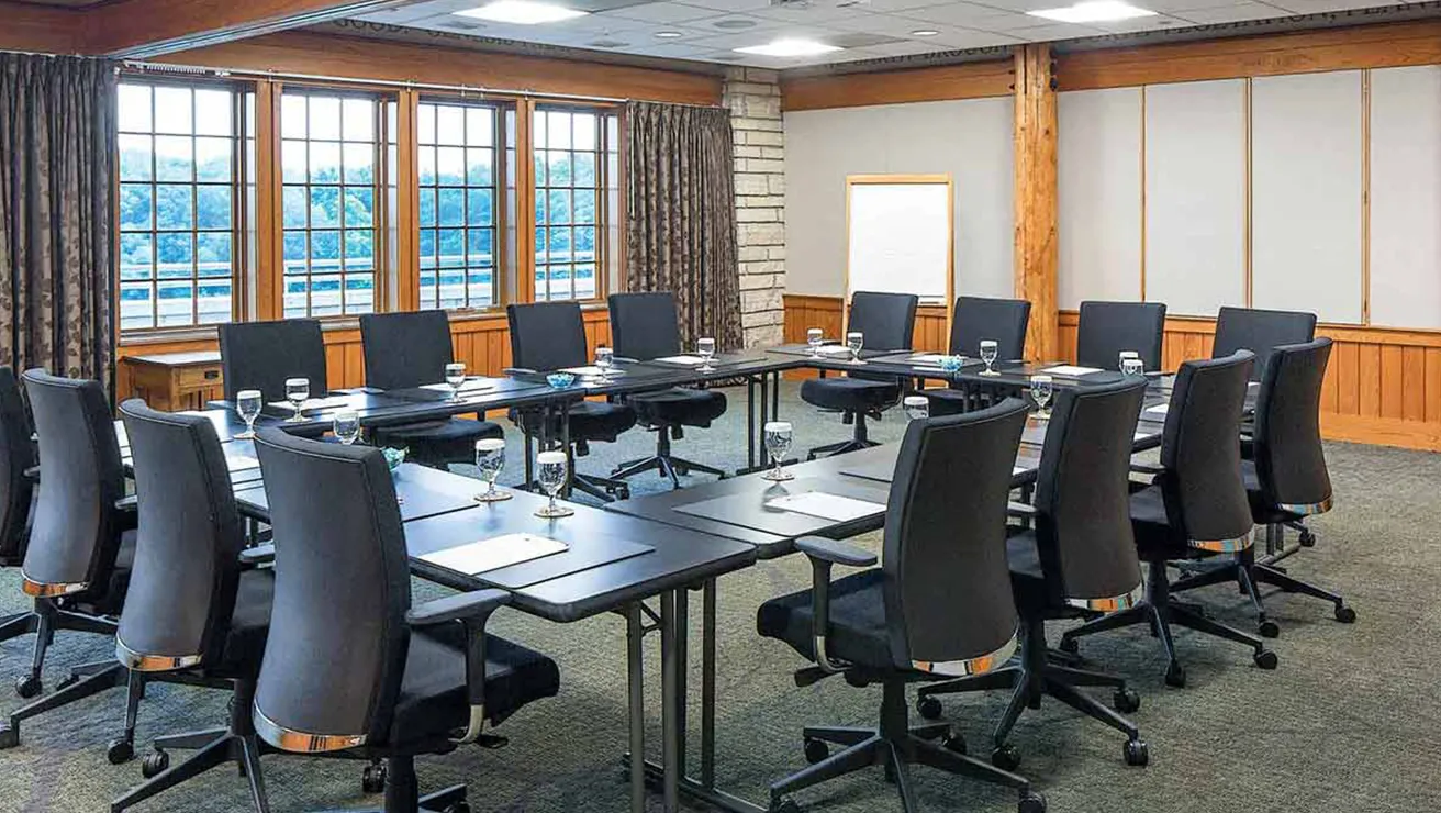 Round table meeting room with chairs